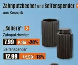 V Baumarkt Zahnputzbecher und Seifenspender ,,Soliera" Angebot