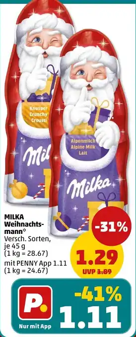 PENNY MILKA Weihnachtsmann Angebot