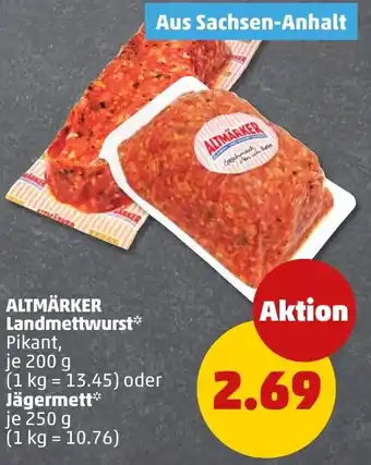 PENNY ALTMÄRKER Landmettwurst oder Jägermett Angebot