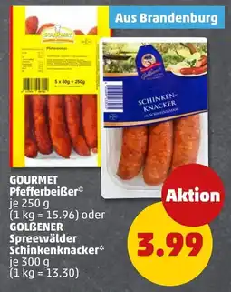 PENNY GOURMET Pfefferbeiẞer oder GOLBENER Spreewälder Schinkenknacker Angebot