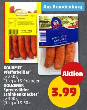 PENNY GOURMET Pfefferbeiẞer oder GOLBENER Spreewälder Schinkenknacker Angebot