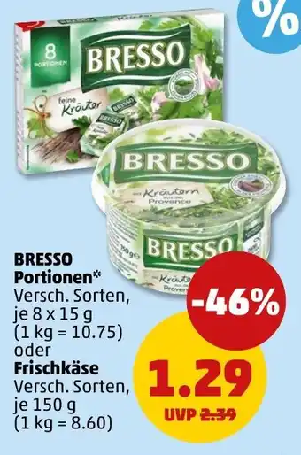 PENNY BRESSO Portionen oder Frischkase Angebot