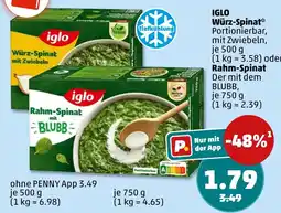 PENNY IGLO Würz-Spinat oder Rahm-Spinat Angebot