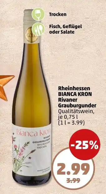 PENNY Rheinhessen BIANCA KRON Rivaner Grauburgunder Angebot