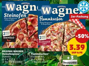 PENNY ORIGINAL WAGNER Steinofenpizza Flammkuchen Angebot