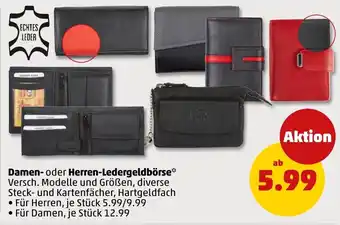 PENNY ECHTES LEDER Damen- oder Herren-Ledergeldbörse Angebot