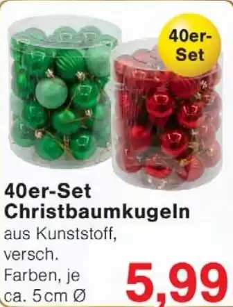 Wiglo Wunderland 40er- Set Christbaumkugeln Angebot