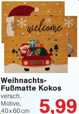 Wiglo Wunderland Weihnachts- Fußmatte Kokos Angebot