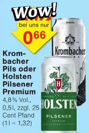 Wiglo Wunderland Krombacher Pils oder Holsten Pilsener Premium Angebot