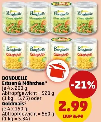 PENNY BONDUELLE Erbsen & Möhrchen oder Goldmais Angebot