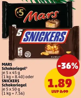 PENNY MARS Schokoriegel oder SNICKERS Schokoriegel Angebot