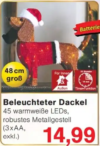 Wiglo Wunderland Beleuchteter Dackel Angebot
