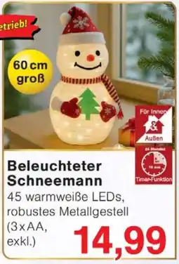 Wiglo Wunderland Beleuchteter Schneemann Angebot