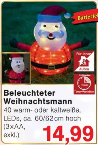 Wiglo Wunderland Beleuchteter Weihnachtsmann Angebot