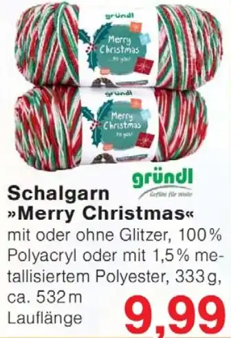Wiglo Wunderland gründl Schalgarn Merry Christmas Angebot