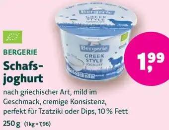 Biomarkt BERGERIE Schafsjoghurt Angebot
