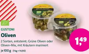 Biomarkt GUSTONI Oliven Angebot