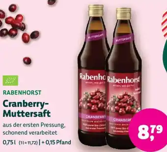 Biomarkt RABENHORST Cranberry Muttersaft Angebot
