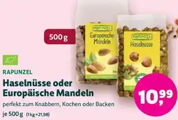 Biomarkt RAPUNZEL Haselnüsse oder Europäische Mandeln Angebot
