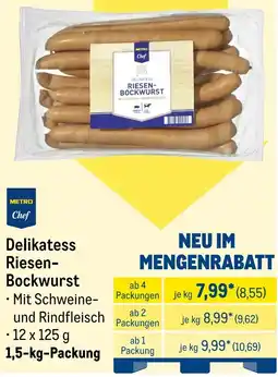 METRO METRO Chef Delikatess Riesen Bockwurst Angebot