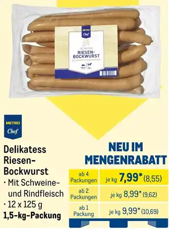 METRO METRO Chef Delikatess Riesen Bockwurst Angebot
