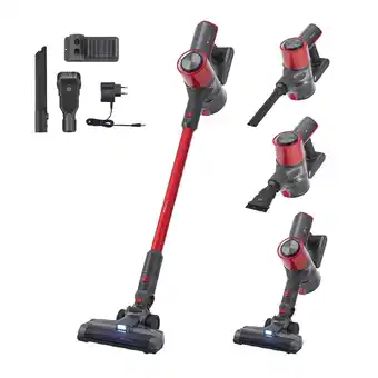Netto Marken-Discount Juskys 2-in-1 Akkustaubsauger VC2101 mit Zubehör & Wandhalterung - Akku Staubsauger Anthrazit - Rot Angebot
