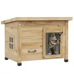 Netto Marken-Discount PawHut Katzenhaus Tannenholz, Glas Angebot