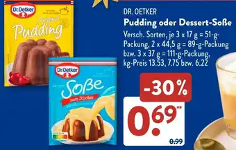 Aldi Süd DR. OETKER Pudding oder Dessert-Soße Angebot