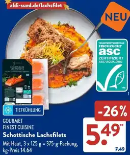 Aldi Süd GOURMET FINEST CUISINE Schottische Lachsfilets Angebot
