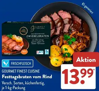 Aldi Süd GOURMET FINEST CUISINE Festtagsbraten vom Rind Angebot