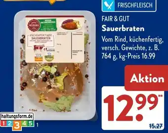 Aldi Süd FAIR & GUT Sauerbraten Angebot