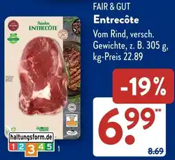 Aldi Süd FAIR & GUT Entrecôte Angebot