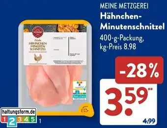 Aldi Süd MEINE METZGEREI Hähnchen Minutenschnitzel Angebot