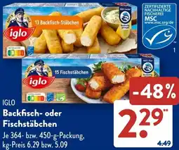 Aldi Süd IGLO Backfisch- oder Fischstäbchen Angebot