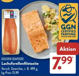 Aldi Süd GOLDEN SEAFOOD Lachsforellenfiletseite Angebot