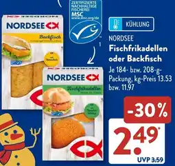 Aldi Süd NORDSEE Fischfrikadellen oder Backfisch Angebot