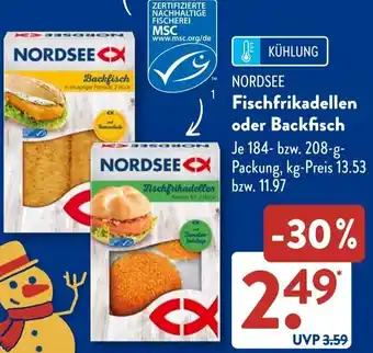 Aldi Süd NORDSEE Fischfrikadellen oder Backfisch Angebot