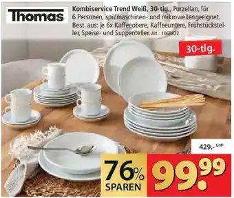 Zurbrüggen Thomas Kombiservice Trend Weiß, 30-tlg., Angebot