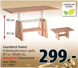 Zurbrüggen KERNBUCHE MASSIV Couchtisch Daniel Angebot
