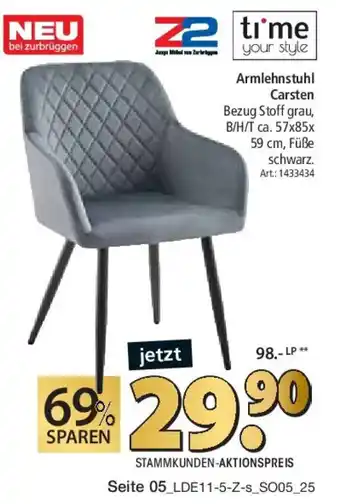 Zurbrüggen Z2 Armlehnstuhl Carsten Angebot