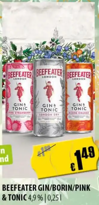 FreeOneShop Beefeater gin/borin/pink & tonic Angebot
