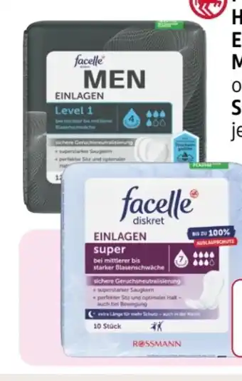Rossmann Facelle Diskret Hygiene-Einlagen Men Angebot