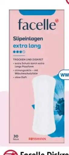 Rossmann Facelle Slipeinlagen Extra Lang Angebot