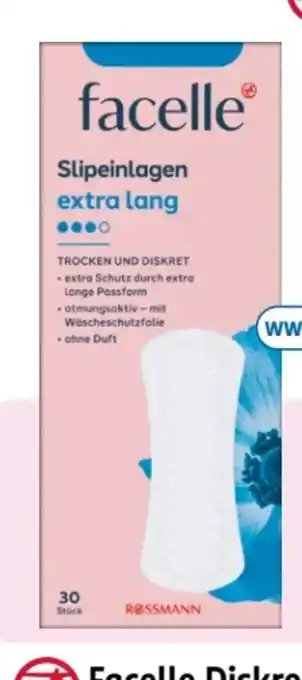 Rossmann Facelle Slipeinlagen Extra Lang Angebot
