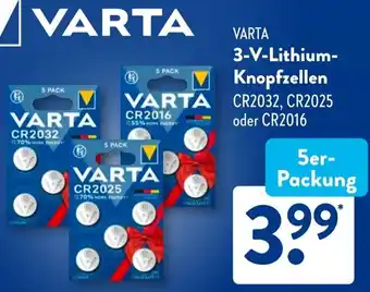 Aldi Süd VARTA 3-V-Lithium Knopfzellen Angebot