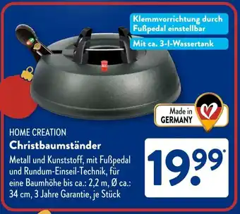 Aldi Süd HOME CREATION Christbaumständer Angebot