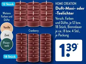 Aldi Süd HOME CREATION Duft-Maxi- oder Teelichter Angebot
