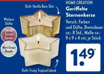 Aldi Süd HOME CREATION Geriffelte Sternenkerze Angebot