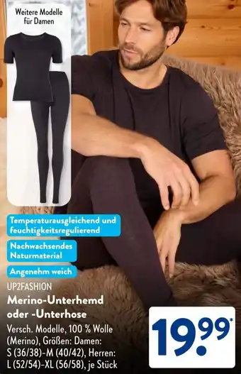 Aldi Süd UP2FASHION Merino-Unterhemd oder Unterhose Angebot