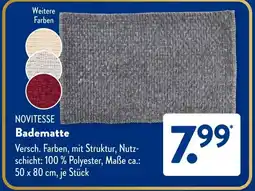 Aldi Süd NOVITESSE Badematte Angebot